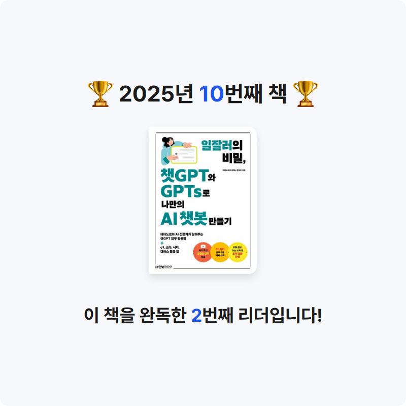미요미뇽님의 일잘러의 비밀, 챗GPT와 GPTs로 나만의 AI 챗봇 만들기 게시물 이미지