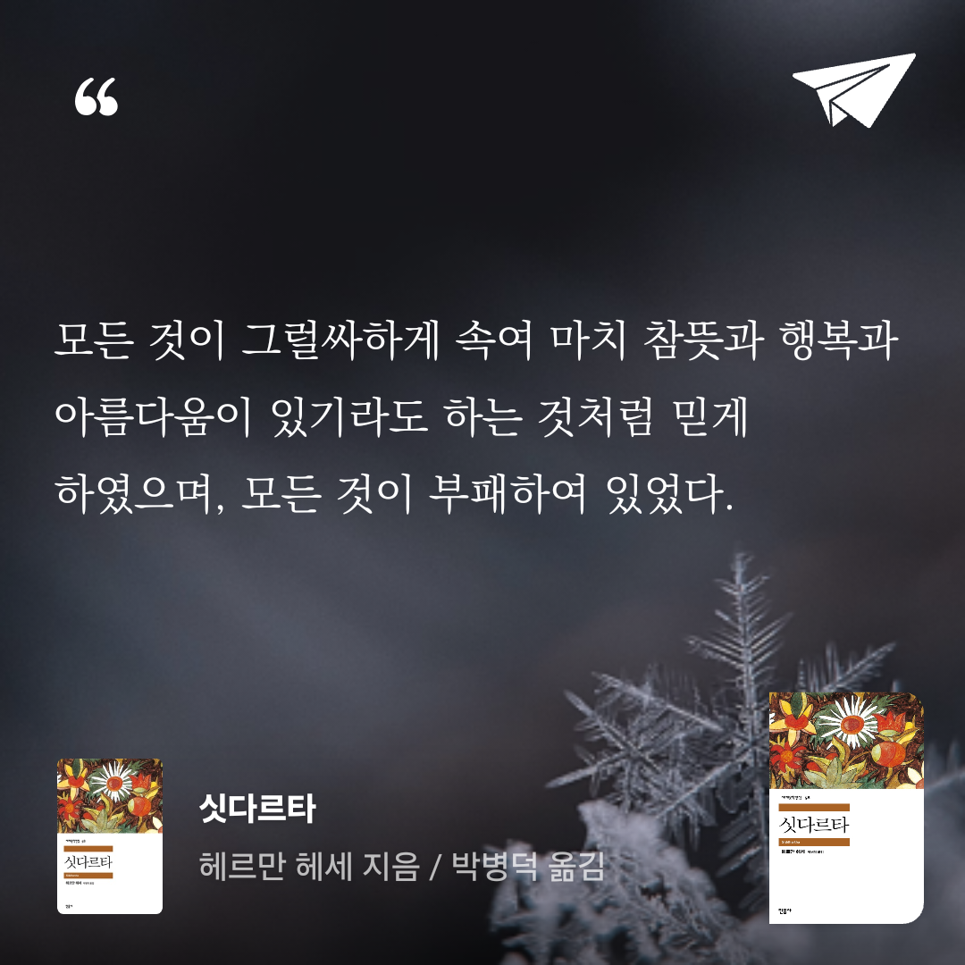 책읽는 무민님의 싯다르타 게시물 이미지