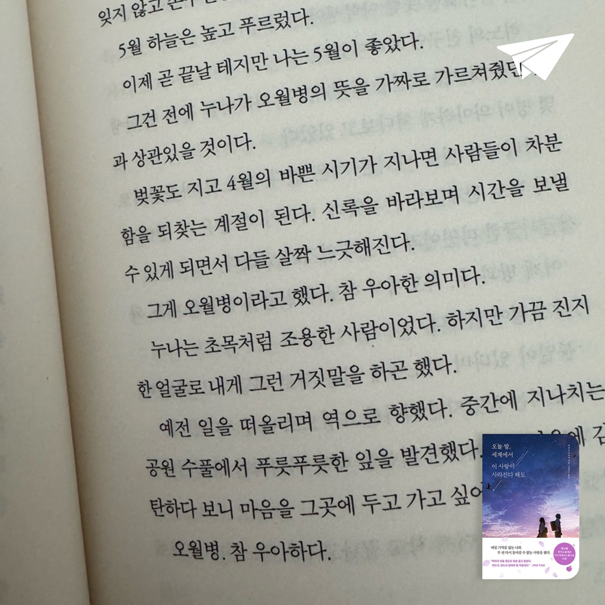 다나님의 오늘 밤, 세계에서 이 사랑이 사라진다 해도 게시물 이미지