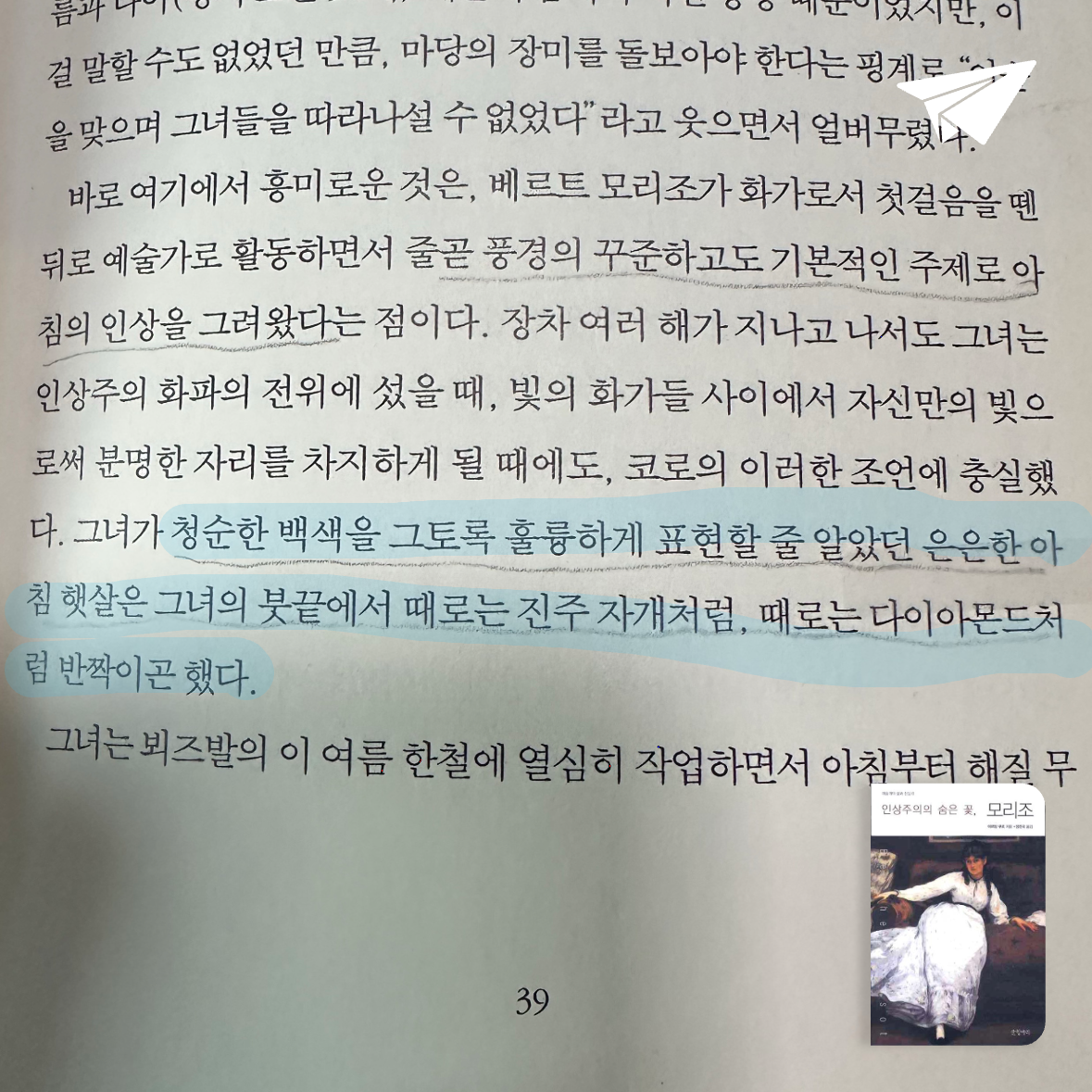 큰목소리님의 인상주의의 숨은 꽃, 모리조 게시물 이미지